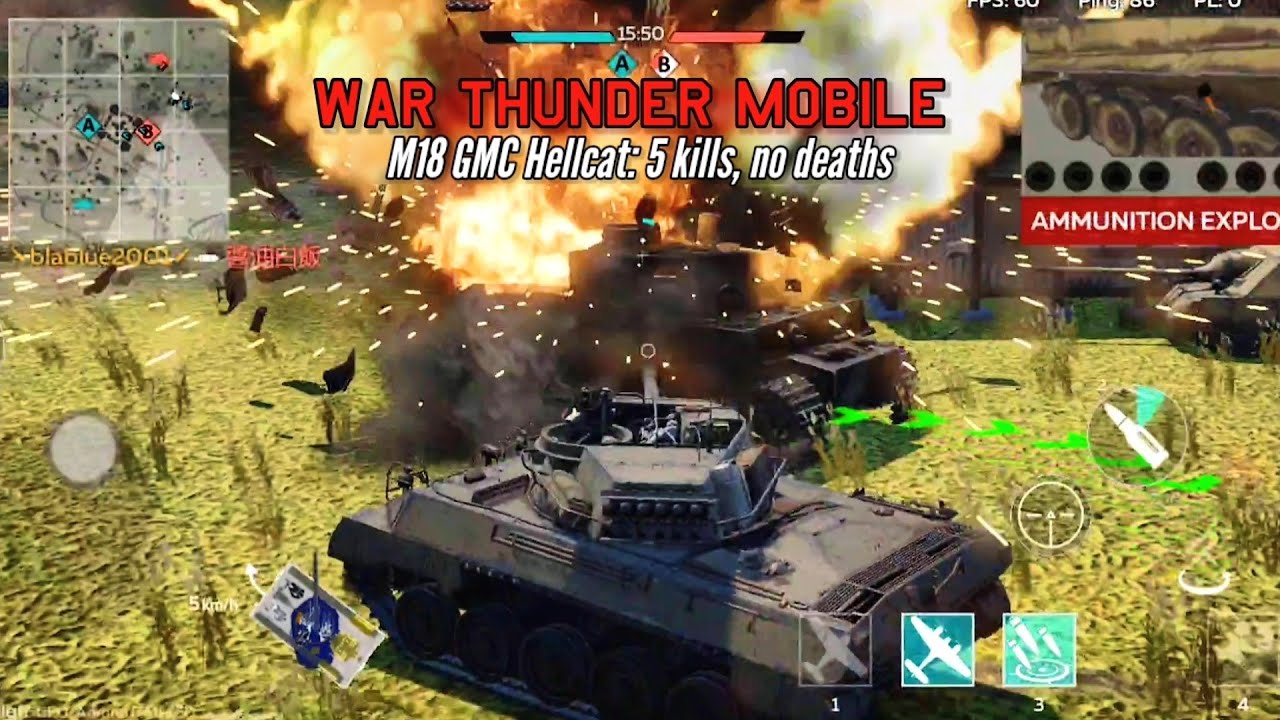 M18 GMC: 5 kills, no deaths - War Thunder mobile