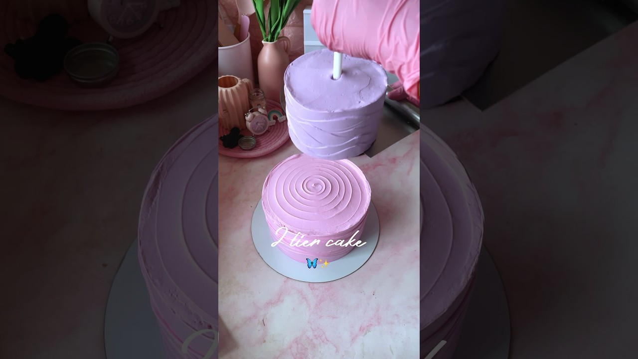 How to make 2 tier cake #2tiercake #cakedesign #butterflycake #wavecake #shorts #viralshort #cake