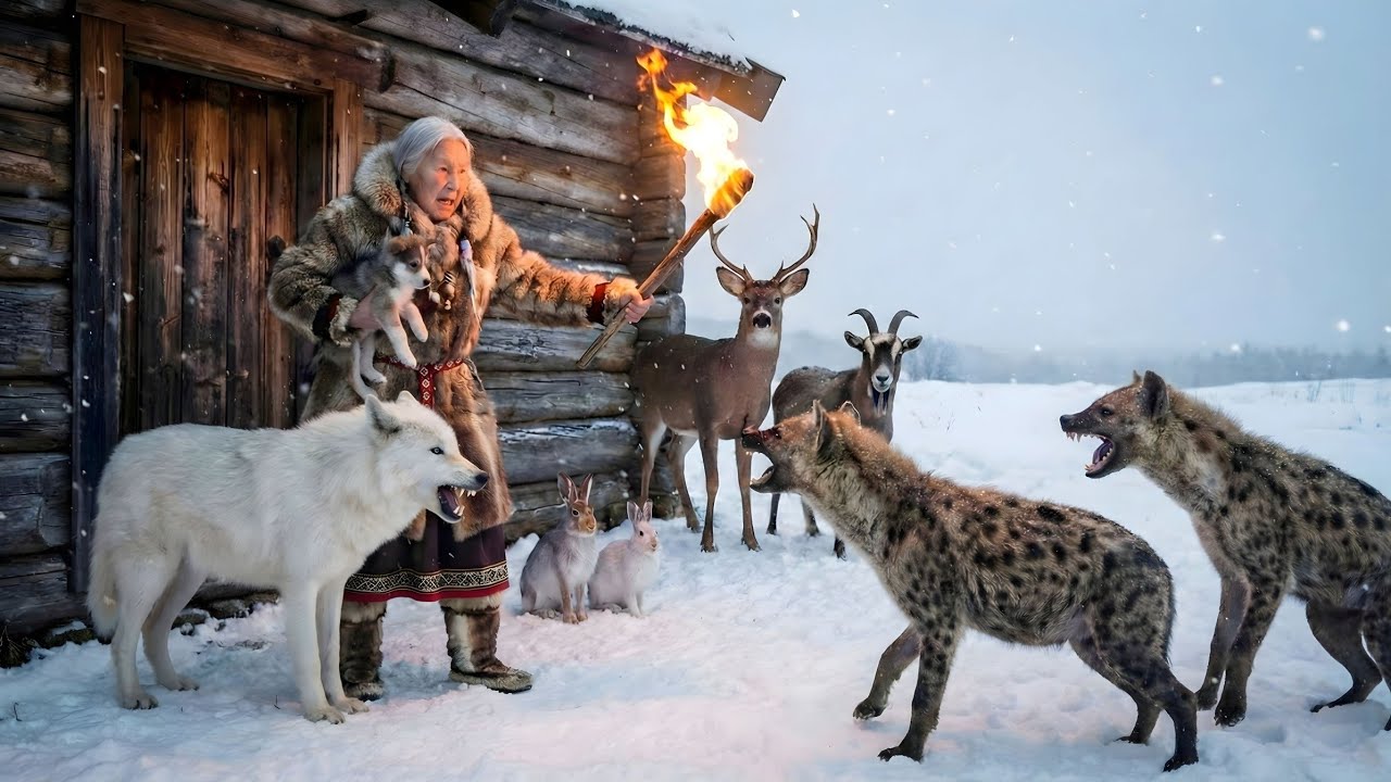 Hyenas Attacked Her Hut, But Her White Wolf Was Ready! 🐺❄️