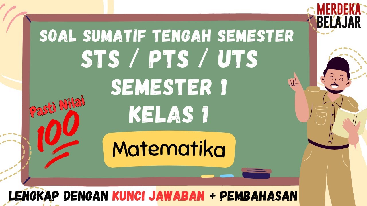 Soal Latihan STS / PTS Matematika Kelas 1 Semester 1 Lengkap + Kunci Jawaban