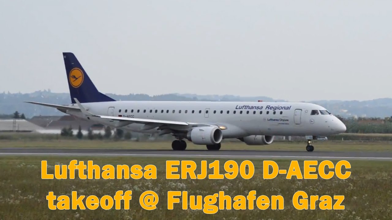Lufthansa E190 takeoff @ Flughafen Graz | D-AECC
