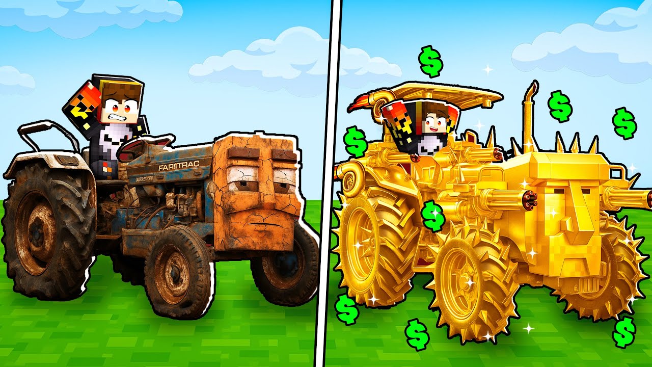 DIRT VS GOLD TRACTOR IN BUILD A TRACTOR !!!!