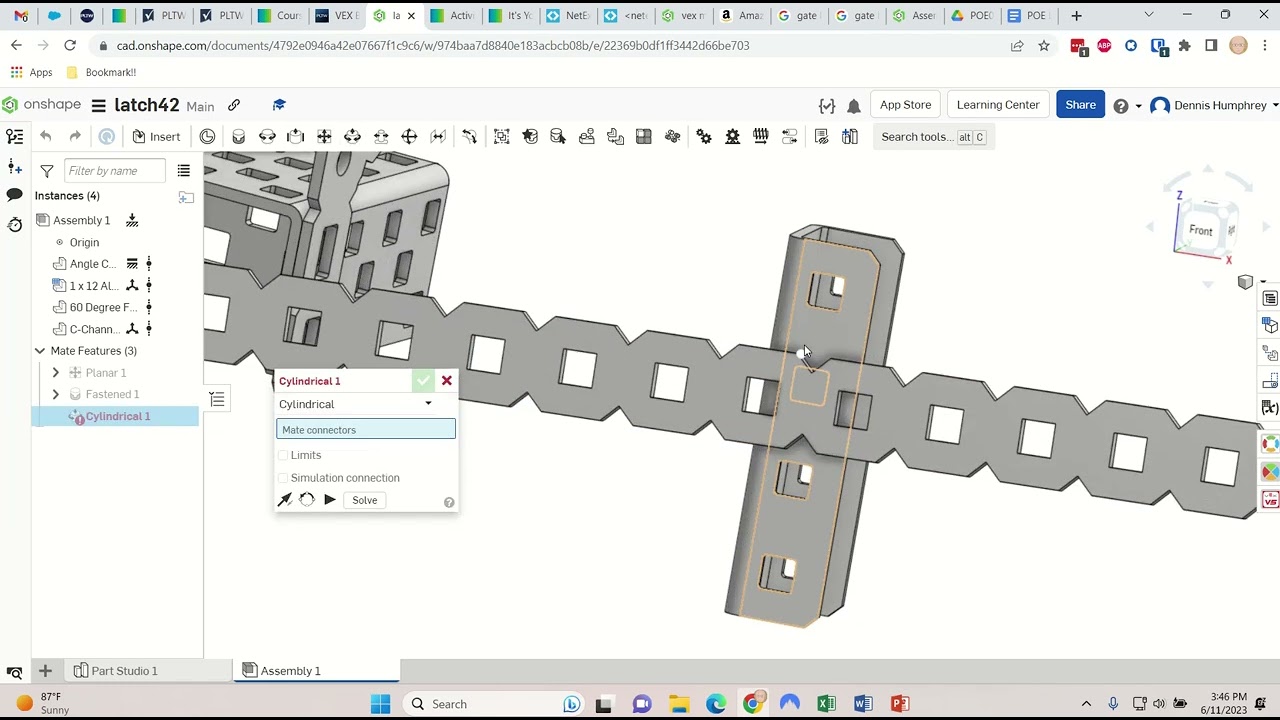 Onshape vex latch