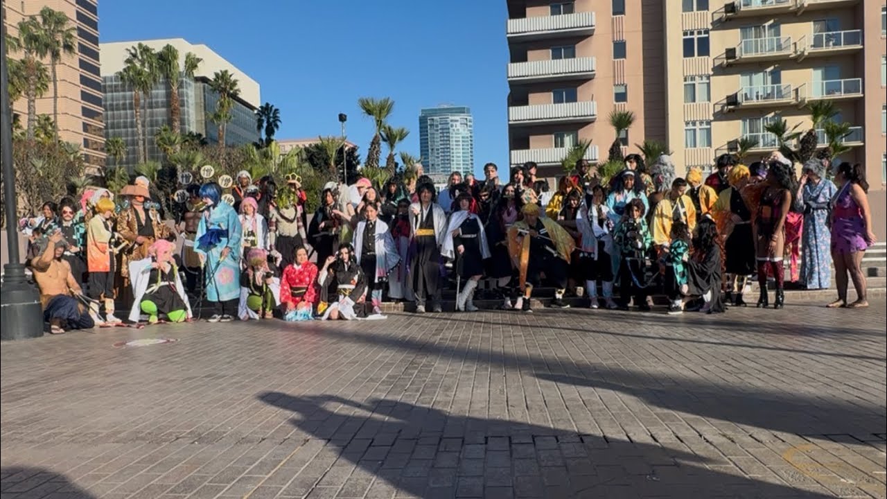 Demon Slayers Kimetsu no Yaiba Cosplay Gathering. Anime Los Angels 2026 Day 3.