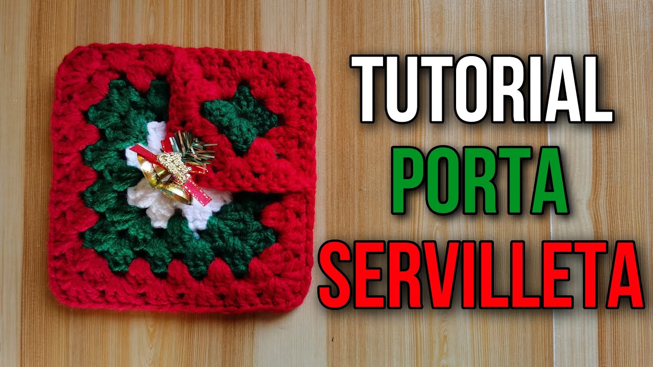 CÓMO HACER UN PORTA SERVILLETA NAVIDEÑO - TUTORIAL BÁSICO A CROCHET