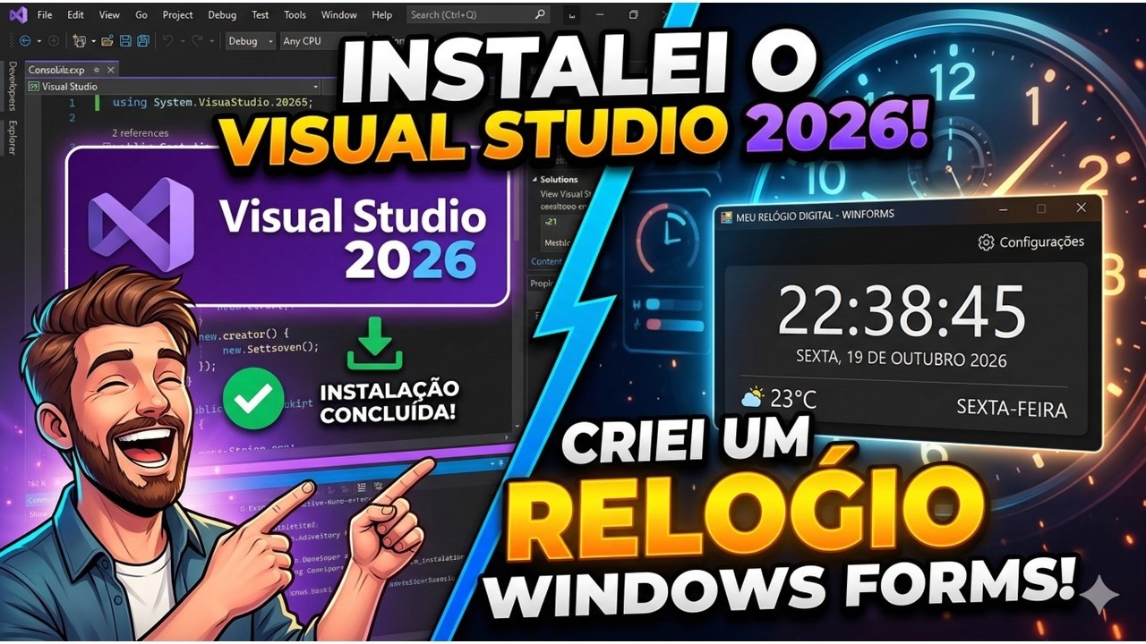 Instalei o Visual Studio 2026! Veja como ficou + Criando meu primeiro App!