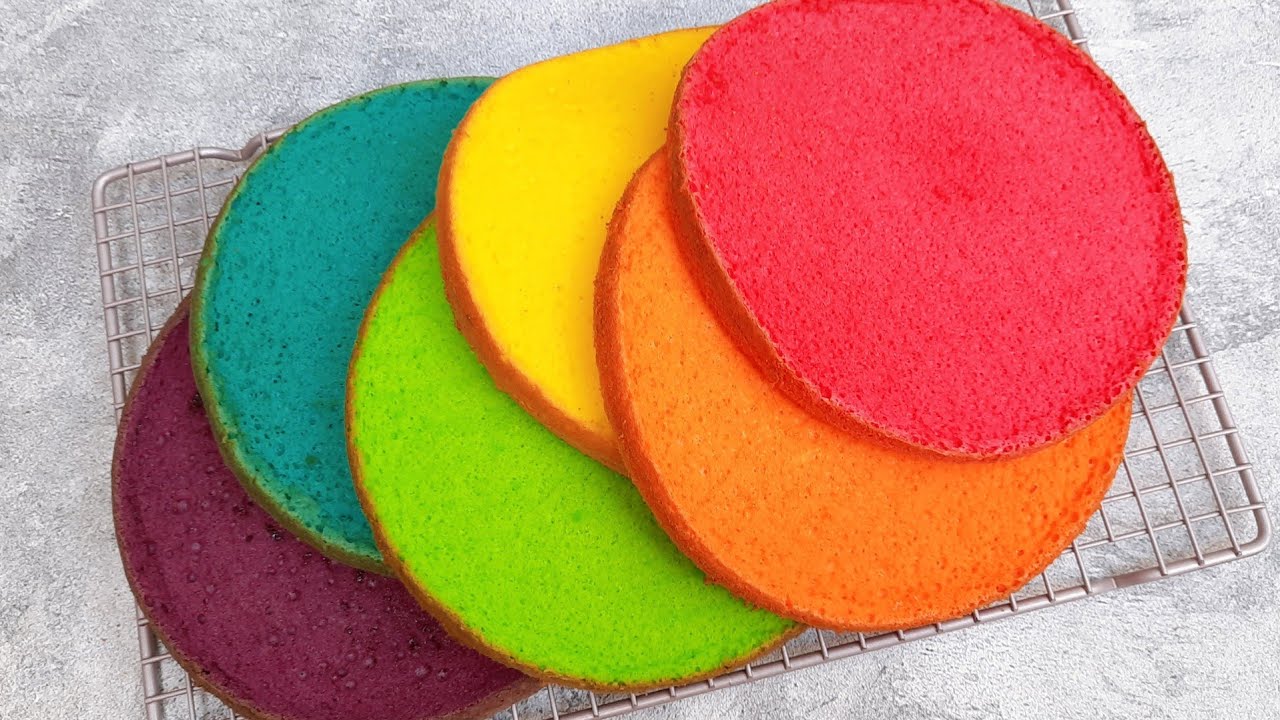 Rainbow Cake Panggang | Metode All in One, Dijamin Super Lembut!