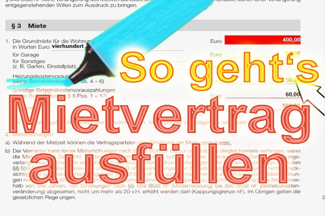 Mietvertrag Wohnung ausfüllen, abschließen und Inhalt verstehen. So geht's - Vermietershop.de