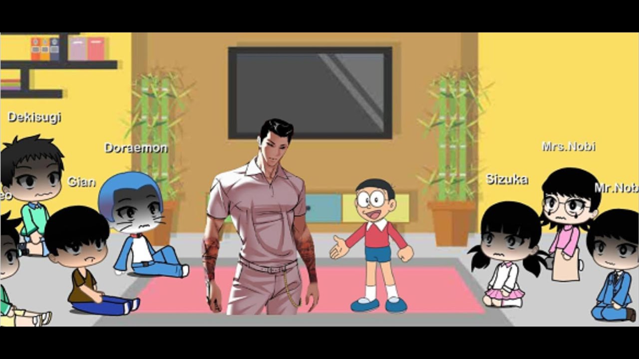 Doraemon and his friends and family react to Nobita as Gun park || AU and put the video in 2x