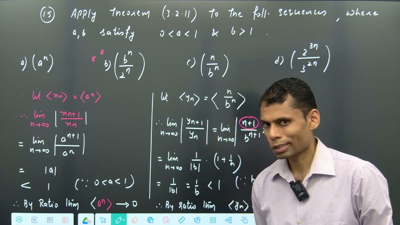 BARTLE & SHERBERT EXERCISE 3.2 QUESTION 15 RATIO THEOREM OF SEQUENCES | VIMS