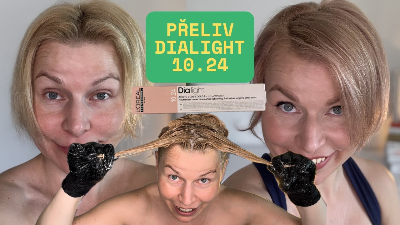 🥳 TÓNOVÁNÍ VLASŮ PŘELIVEM 10.24 🟣🟠DUHOVĚ MĚDĚNÁ#hair #haircolor #dialight #lorealprofessionnel