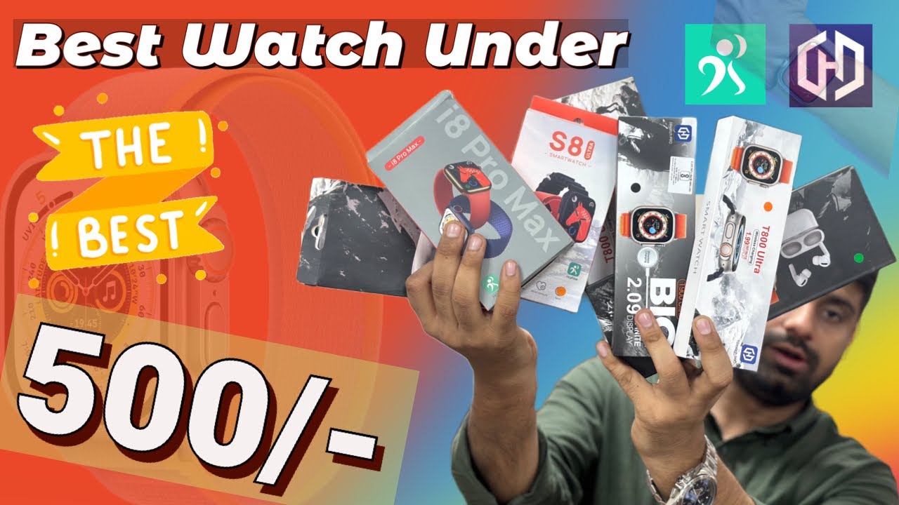 Best smartwatch under 500-600 ⚡️⚡️ 500 se 600 me best smartwatch 💥💥 i8 pro max to T800 ultra 🔥🔥