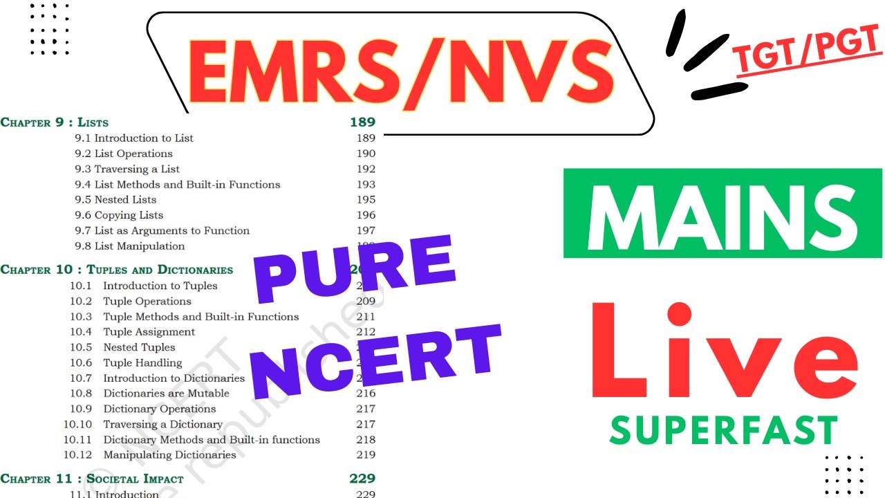 3 Chapters in 90 Minutes | EMRS/NVS Mains Computer Science | #ExamPill Class 11 Complete Book NCERT