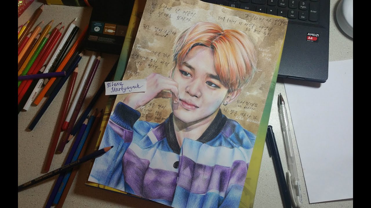 BTS JIMIN drawing (by Elena Martynyuk)