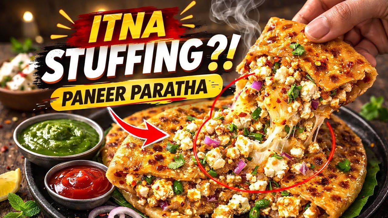 Perfect Paneer Paratha Recipe | Soft & Loaded Dhaba Style Paratha at Home