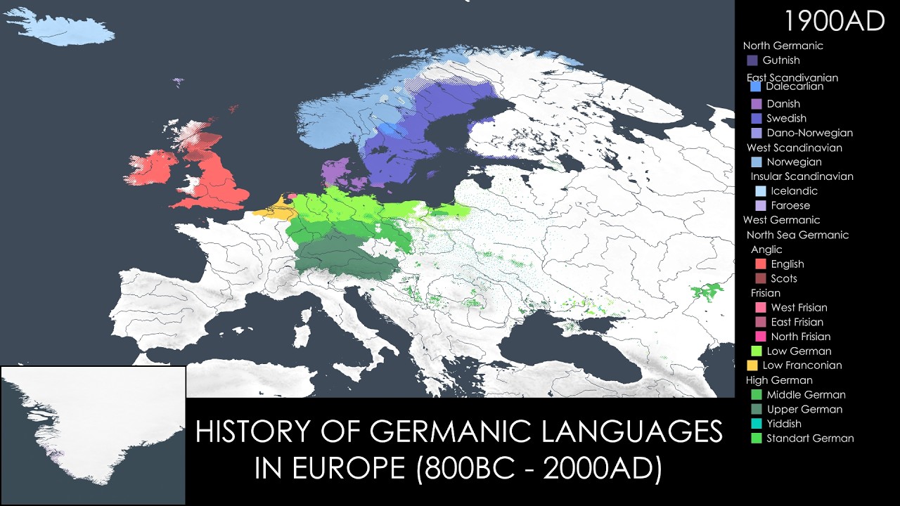 History of Germanic languages in Europe (800BC - 2000AD)