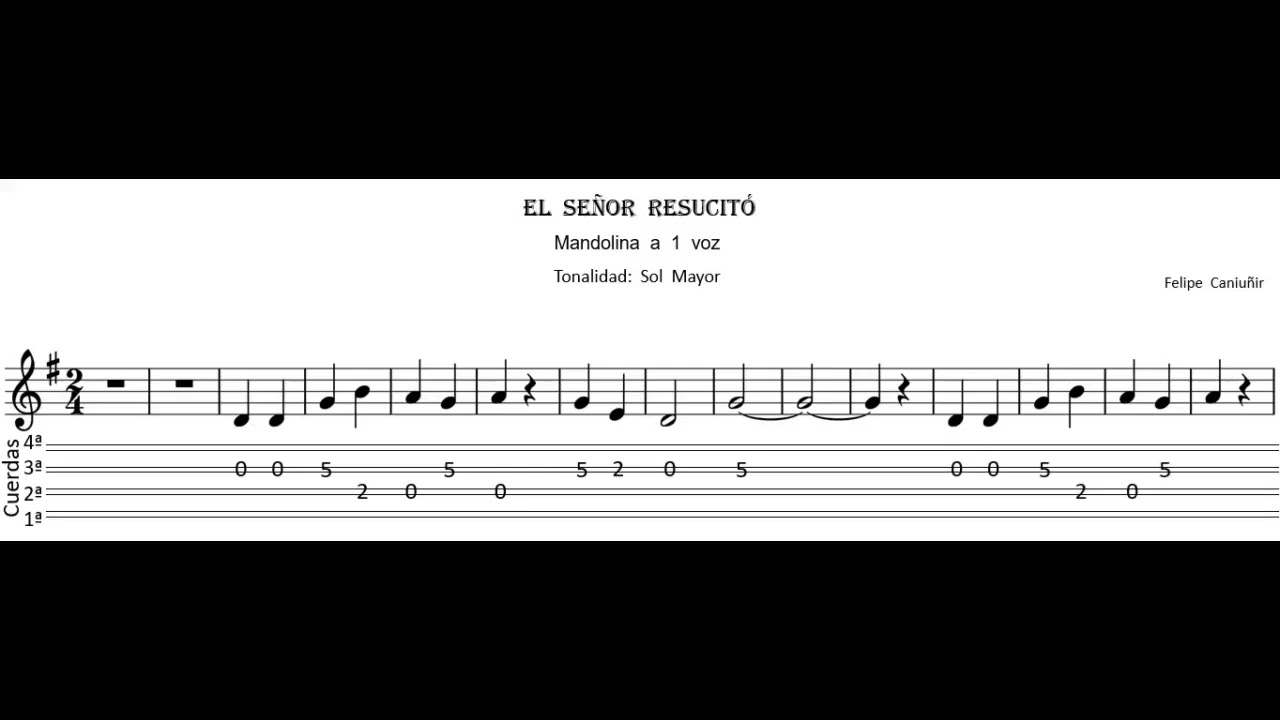 MANDOLINA  nivel  medio  -  El  Señor  resucitó  (Versión  IMPCH  Valdivia)