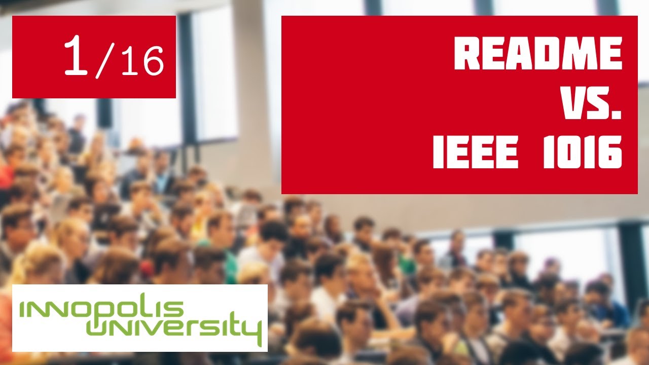 SSD 1/16: README vs. IEEE [software design crash course]