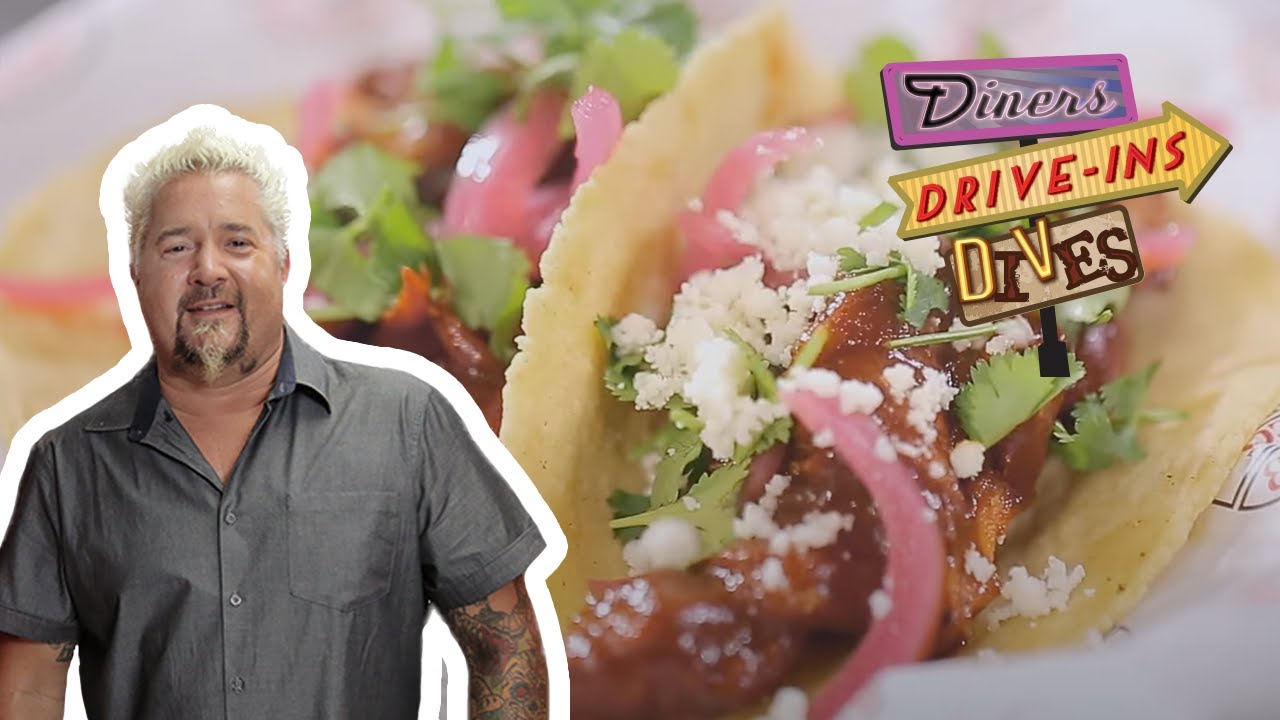 Guy Fieri's Mouth Waters Over Mole Chicken Tacos | Diners, Drive-Ins and Dives | Food Network