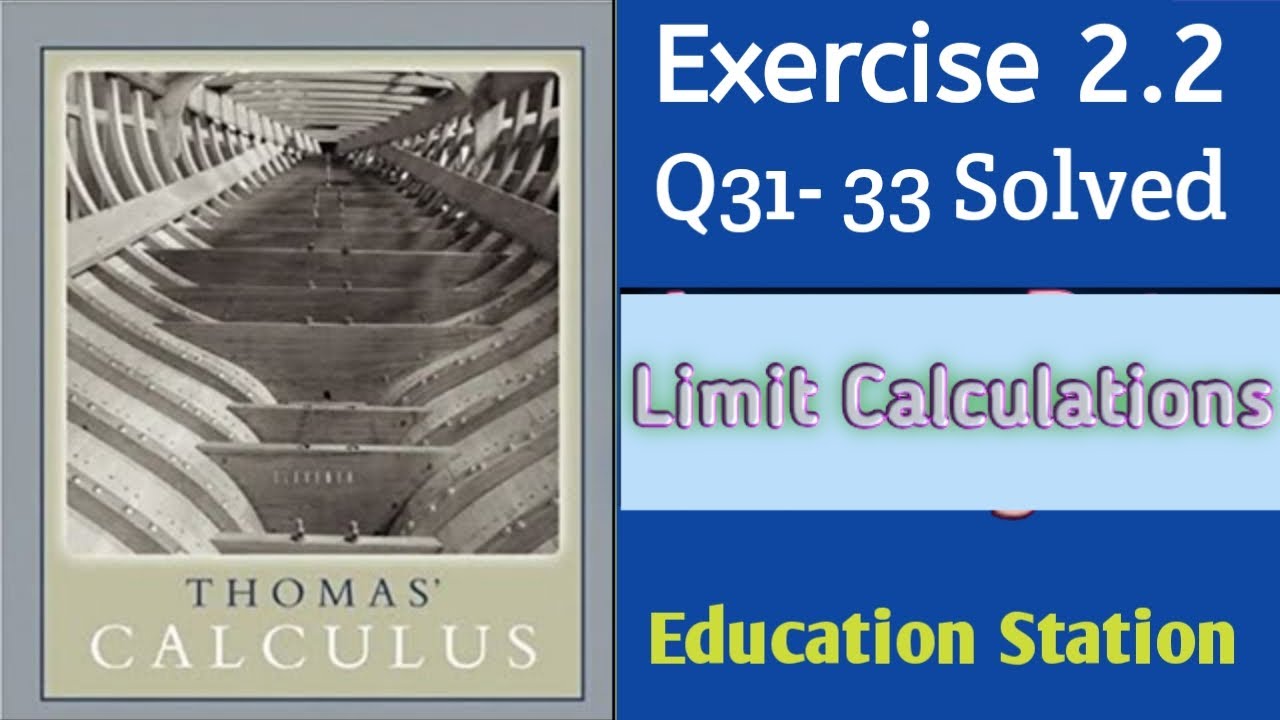 Limit Calculations| Thomas Calculus| Exercise 2.2| Q31-33 Solved. Lecture in Hindi/Urdu.