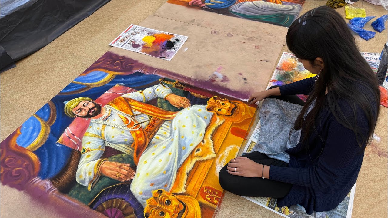 Chatrapati Shivaji Maharaj rangoli exhibition | life story (part -2)