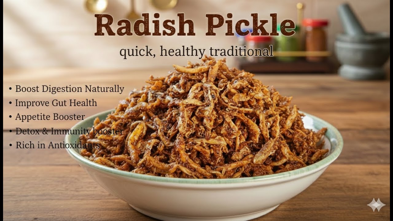 Traditional Radish Pickle | Gut-Friendly, Healthy and Tasty Homemade Indian Achar Recipe