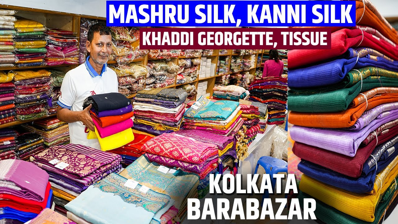 Khaddi Georgette, Kanni Silk, Tissue Brocade, Crape katan, Mashru Silk Saree Manufacturer in Kolkata