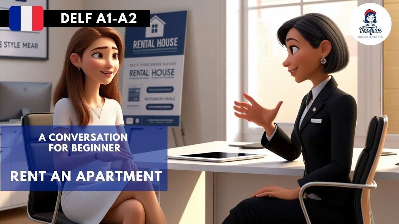 French Conversation Rent an apartment  with English Subtitle | Beginner Level DELF A1 A2