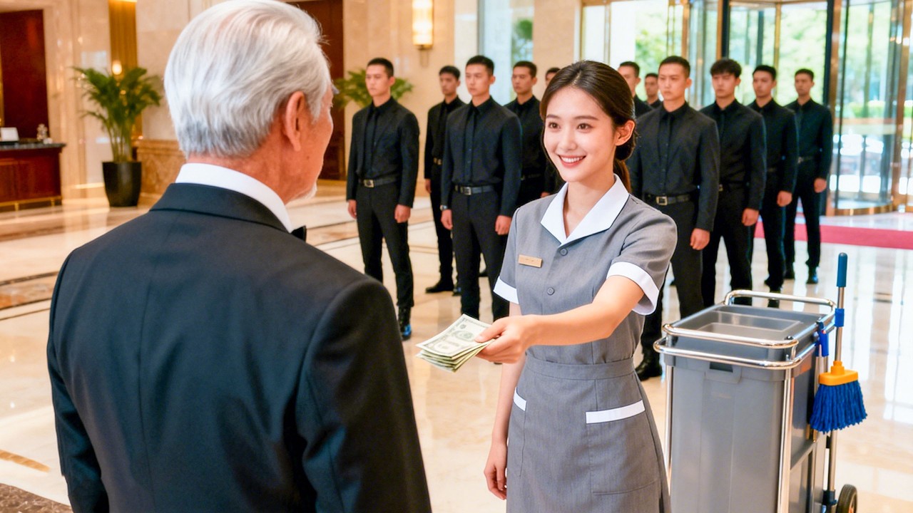 الرئيس يتنكر كزبون، يختبر العامل، ثم يرفعها إلى نائب الرئيس.