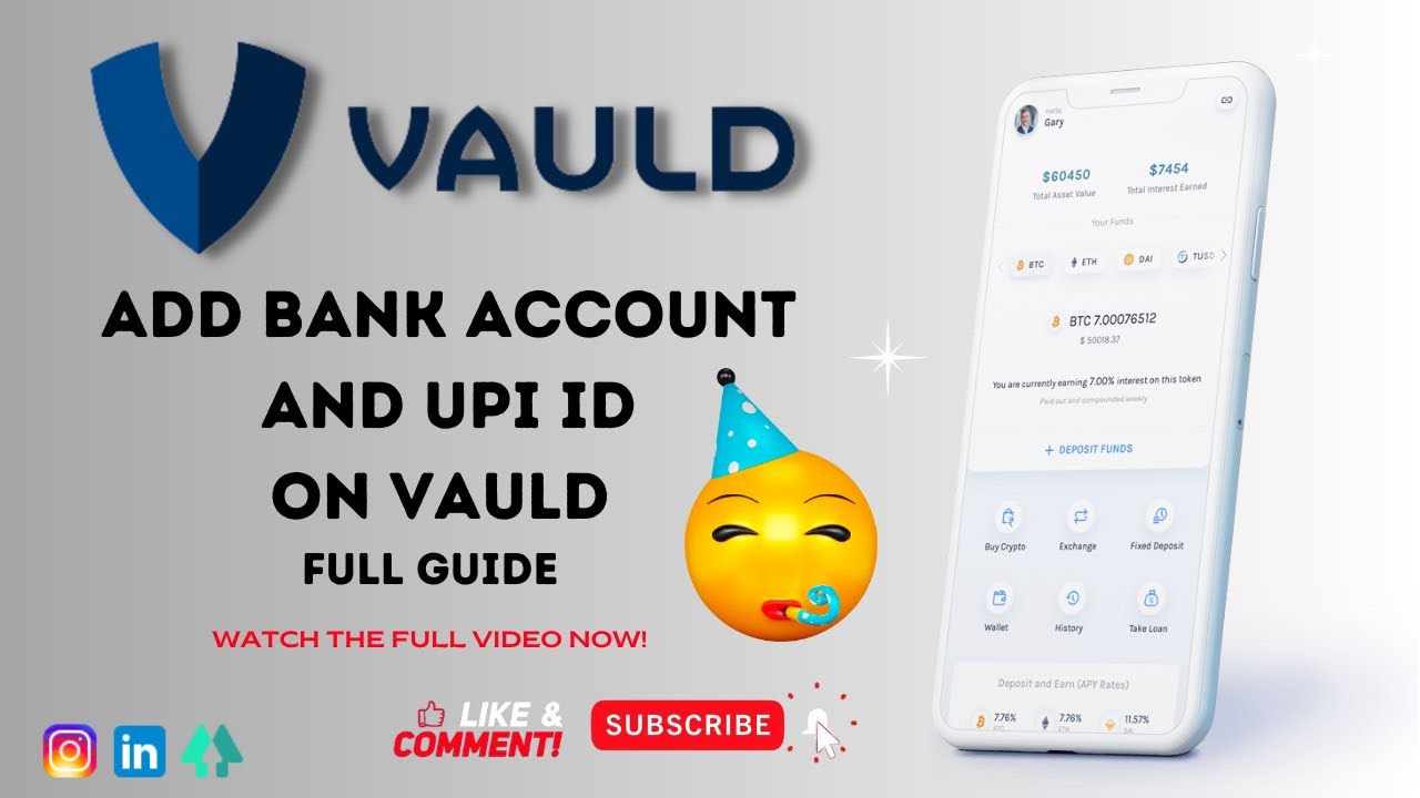 Add Bank Account & UPI ID on Vauld || Add Bank on Vauld || Add UPI ID on Vauld