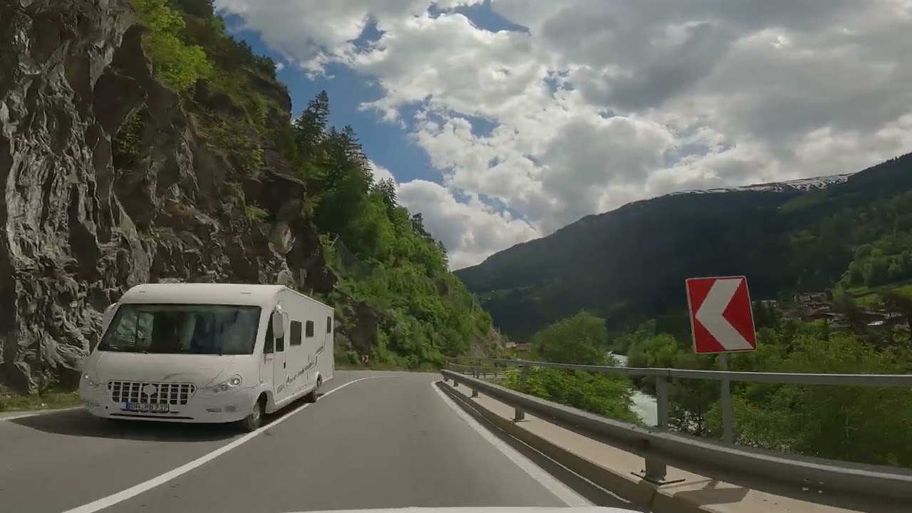 Pt5: 4K Road Trip Europe | Virtual Cycling Adventure from Innsbruck to Basel | Scenic Mountain Drive