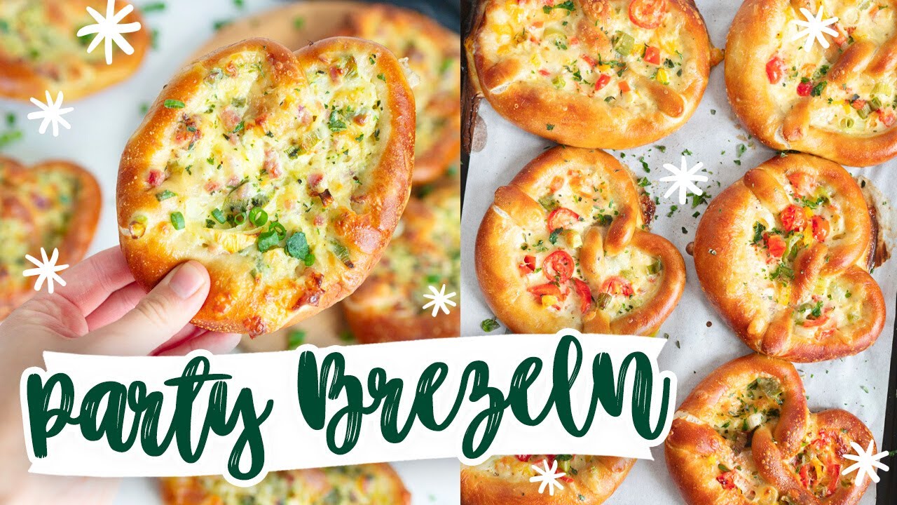 Party-Brezeln / Flammkuchen-Brezeln - Partysnack zum Vorbereiten für Silvester und Geburtstag