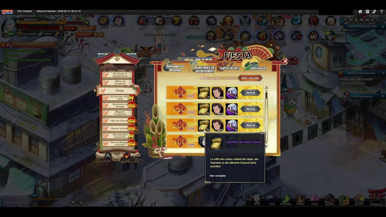 Naruto Online FR Présentation des EVT du 12/02/2026