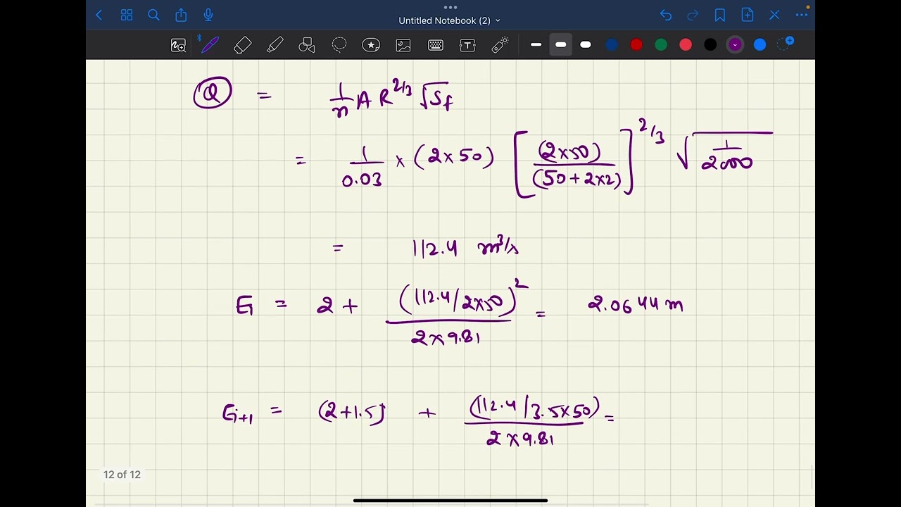 ocf question length of back water curve