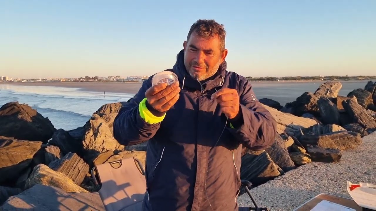 un día en el espigón de Punta Umbría pesca surfcasting Huelva