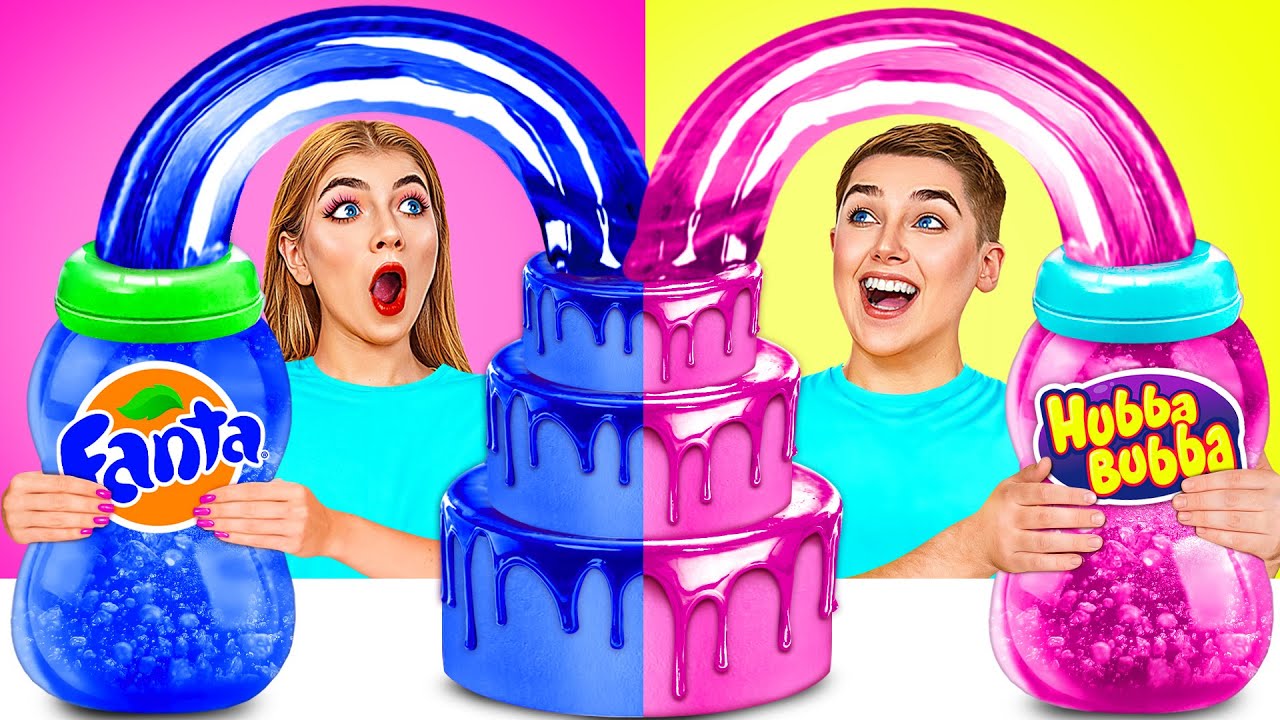 Розовое vs Синее Украшение Торта Челлендж | Смешные Моменты с Mega DO Challenge