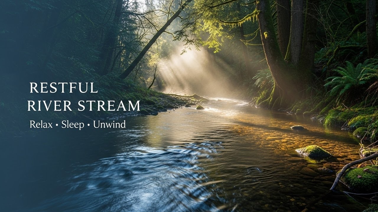 Natural Forest Ambience with Flowing Water Sounds for Study Meditation Inner Peace and Stress Relief