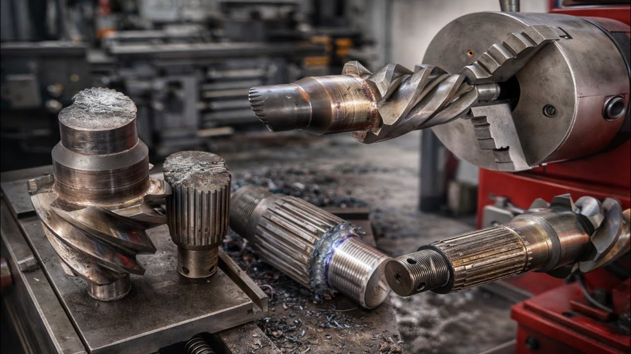 Incredible Repair of a Broken Heavy Truck Pinion Gear | Complete Machining Process