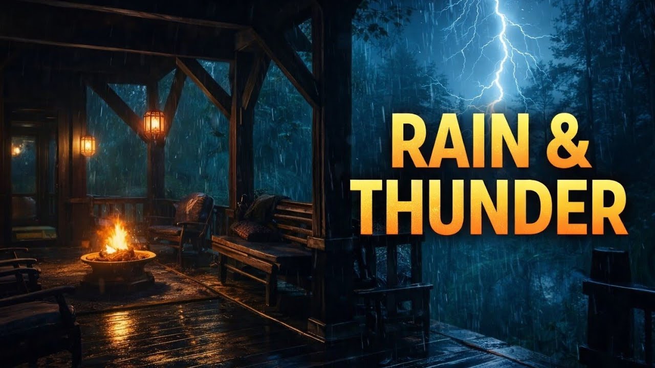 Midnight Thunderstorm Ambience - Heavy Rain Sounds for Deep Sleep & Stress Relief