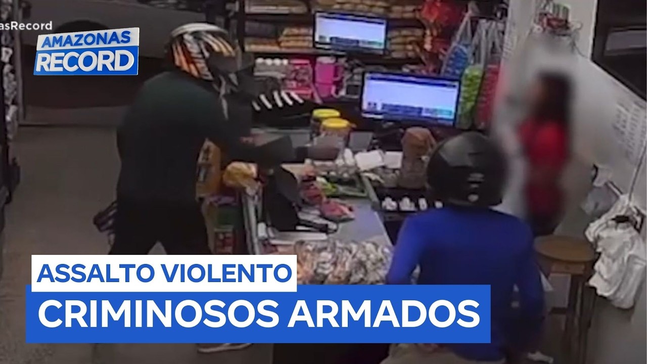 Criminosos armados invadem loja e rendem clientes no bairro Tarumã, em Manaus (AM)