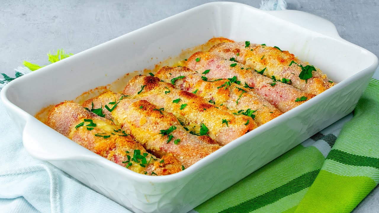 Rouleaux de jambon au fromage et champignons. Faciles à préparer et très délicieux| Savoureux.tv