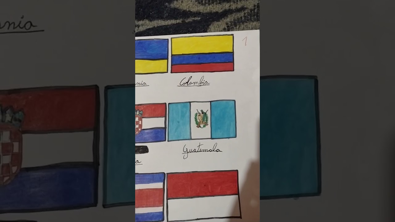 Banderas que he hecho #dibujo #peru #chile #brasil #colombia #espa&ntilde;a #bolivia #argentina #mexico #me