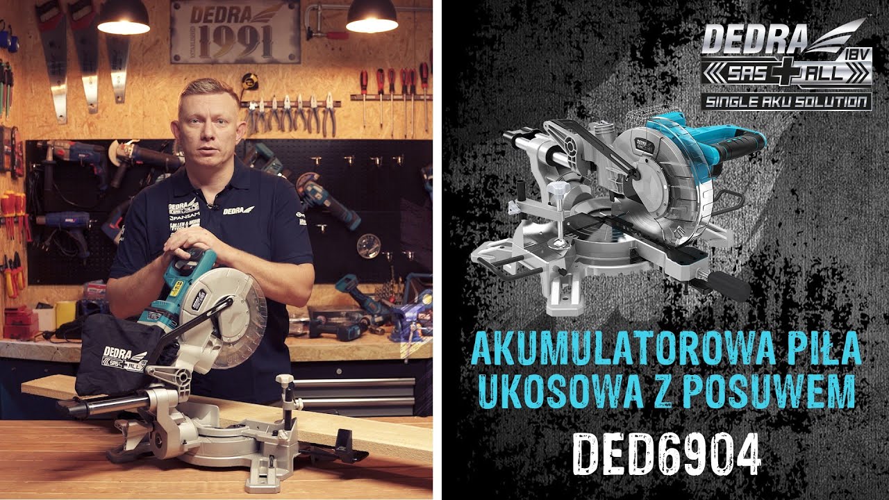 Akumulatorowa piła ukosowa z posuwem DEDRA SAS+ALL DED6904