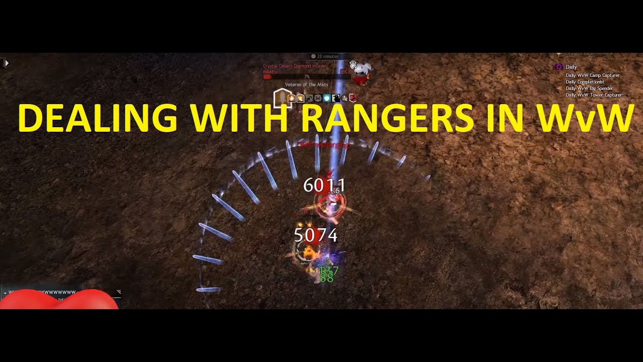 GW2 - How to deal with Rangers in WvW (as a Dragon Hunter) l DIL Power DH WvW Roaming