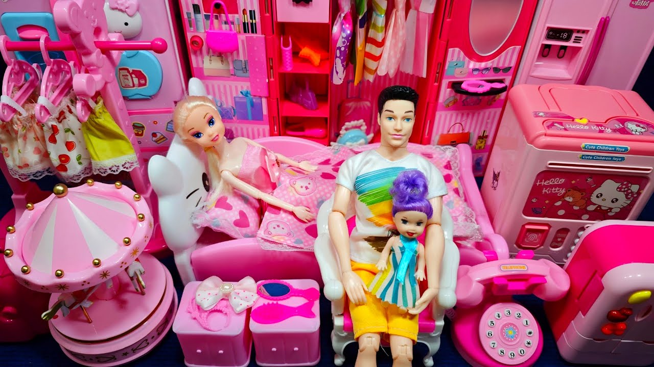 12 Minutes Satisfying with Unboxing Barbie Princess Pink Kitchen, Rock Bed Play Set Review Toys｜ASMR