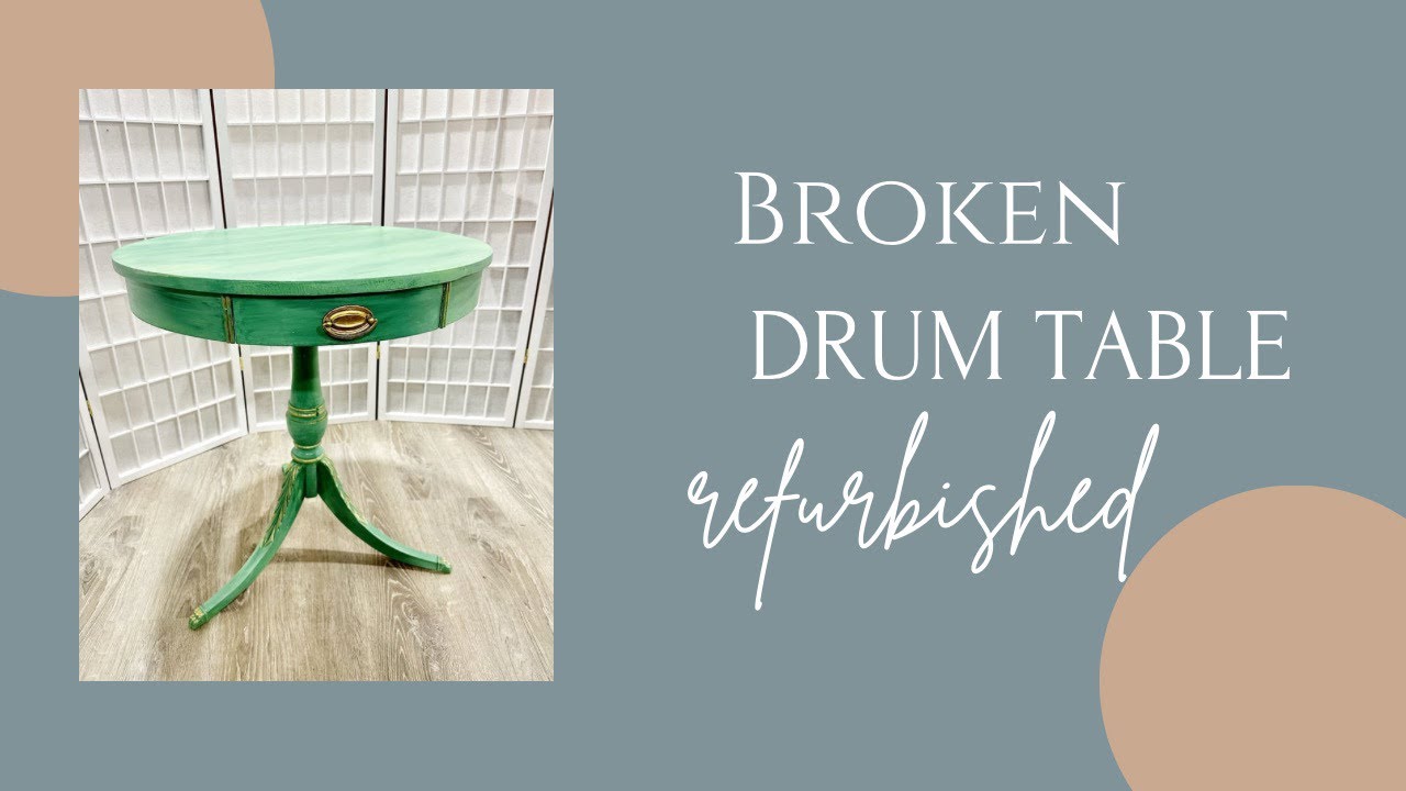 Antique Drum Table Refurbish / Furniture Refinish / How to Blend Paint