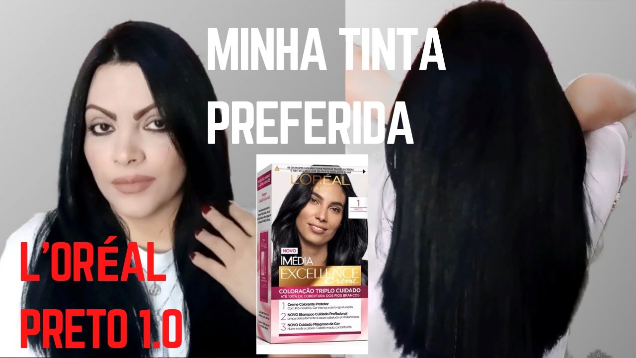 USEI MINHA TINTA FAVORITA L'ORÉAL PRETO 1.0 IMĖDIA #cabelo #cuidadocomcabelo #loreal
