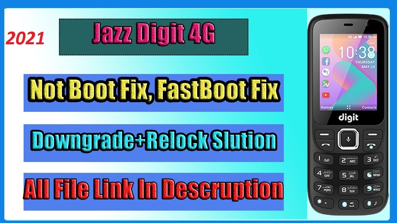 Jazz digit 4g mobile Unlock All Sim | Jazz digit 4g boot failed fix| jazz digit 4g fastboot fix 2021