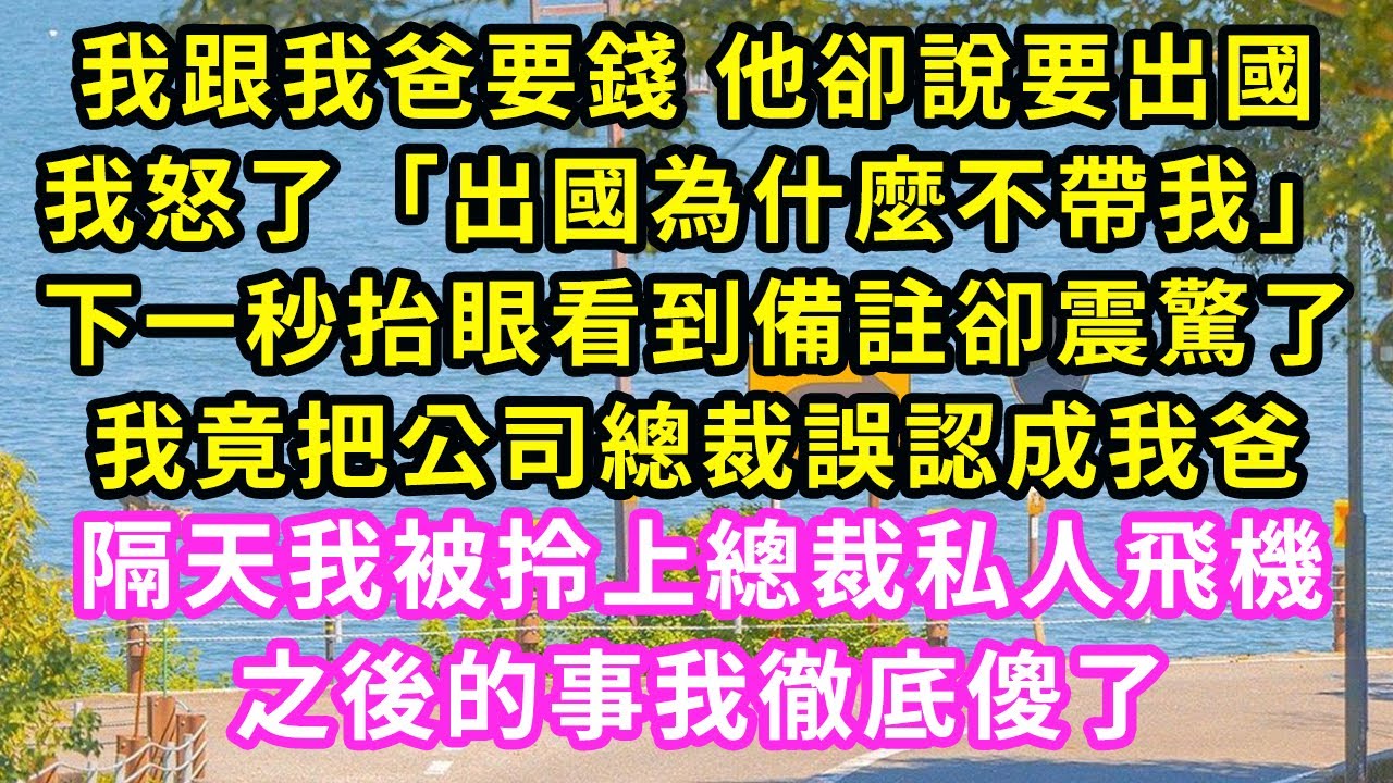 我跟我爸要錢 他卻說要出國，我怒了問怎麼不帶我，下一秒看到備註卻震驚了，我誤把公司總裁認成我爸了，隔天我被拎上總裁私人飛機，之後的事我徹底傻了