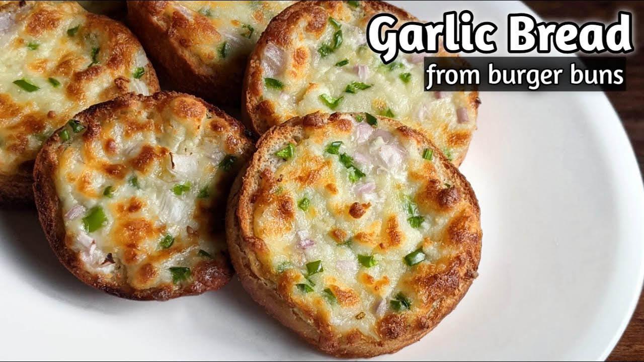 Garlic Bread from Burger Buns | With & Without oven | Instant Garlic Bread Recipe | Kitchen Flames